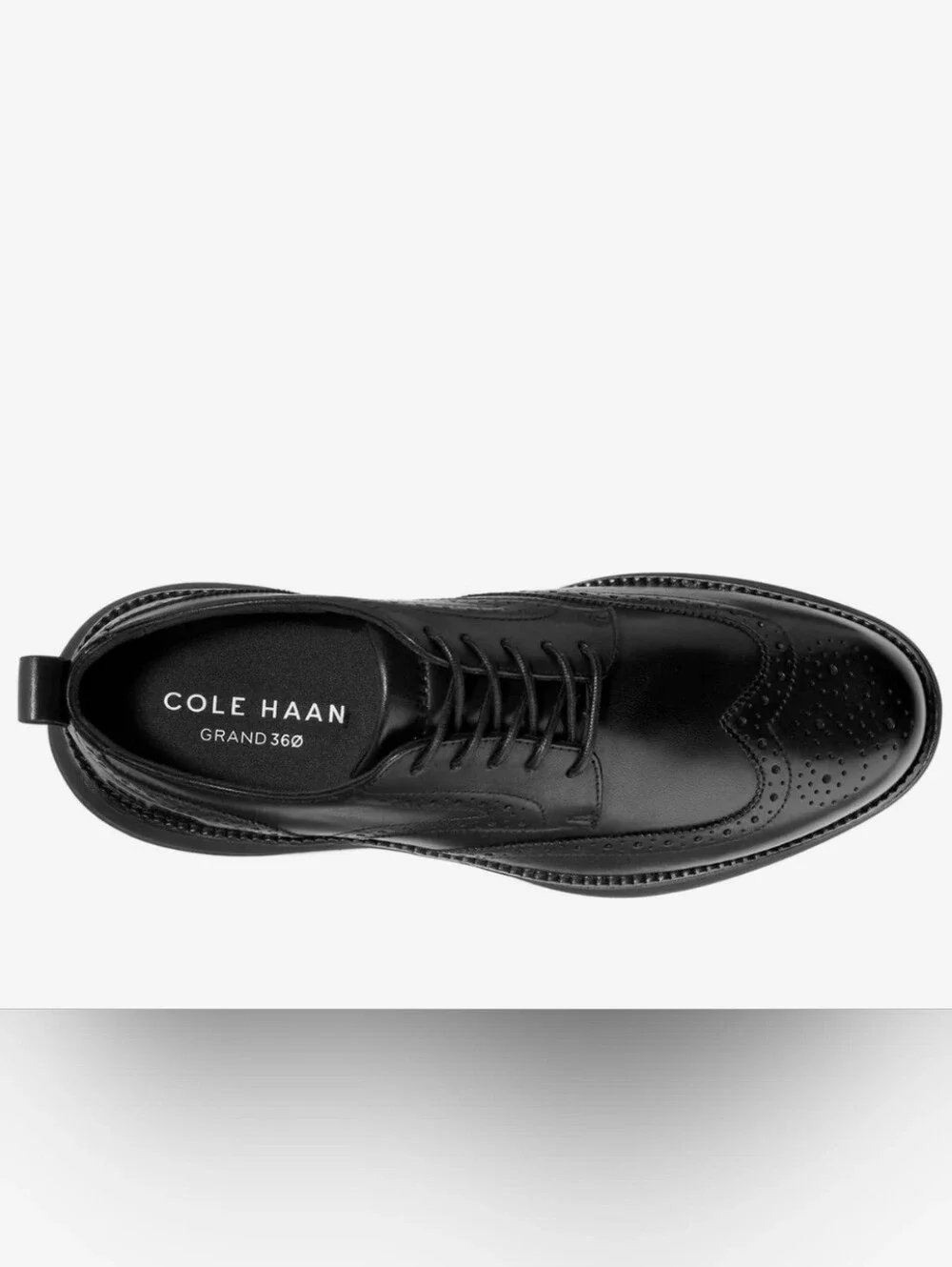 Size 13 Men's Cole Haan Grand 36 Black Leather Wingtip Derby Shoe Retail 220$